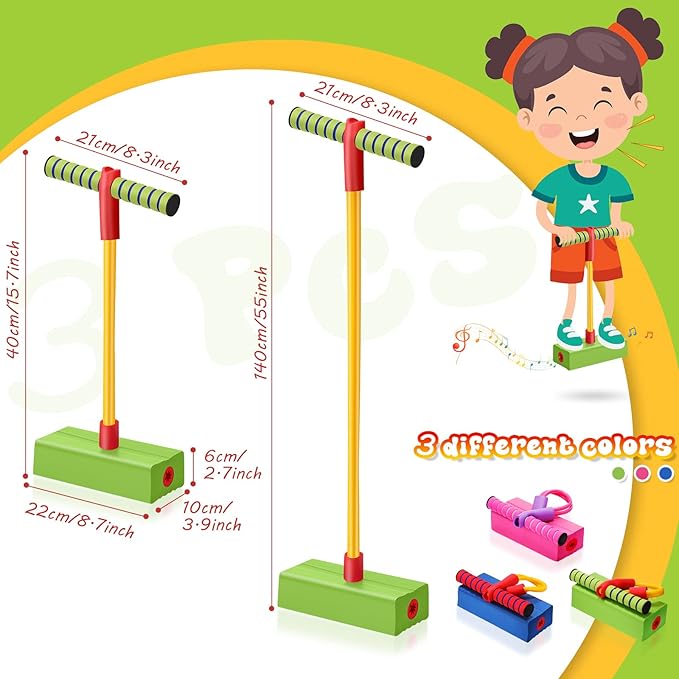 3 Pcs Pogo Stick Foam Jumper Toy Foam Pogo Fun and Safe Jumping Stick for Teens Adults Outdoor