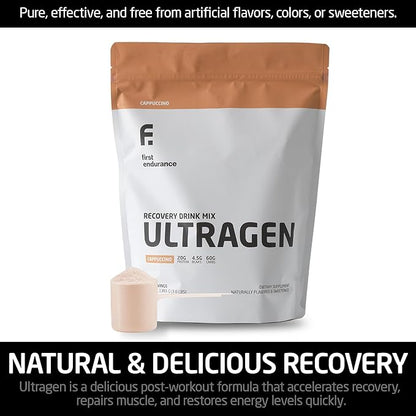FIRST ENDURANCE Ultragen Workout Recovery Drink Powder, Protein Mix, Boosts Energy, Accelerates