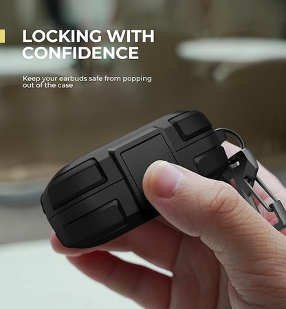Dexnor for SHOKZ OpenFit Air Case with Drop-Proof Lock, Shockproof Rugged Bumper Cases Protective