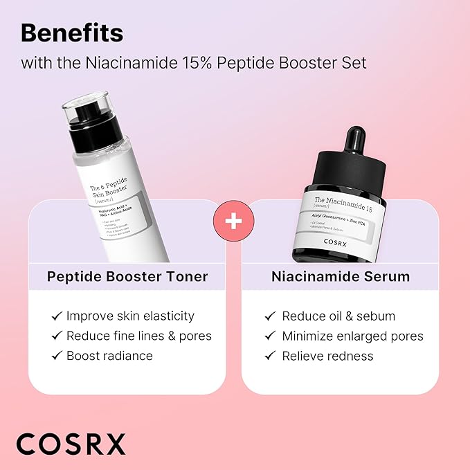COSRX Niacinamide 15% Peptide Booster Set - Amazon Exclusive - Korean Skin Care Set, Gift Sets