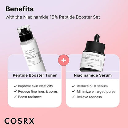 COSRX Niacinamide 15% Peptide Booster Set - Amazon Exclusive - Korean Skin Care Set, Gift Sets