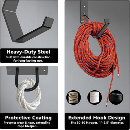 Battle Rope Wall Anchor Kit,Set with 1 Heavy Duty Battle Rope Wall Anchor and 1 Storage Hook,Battle