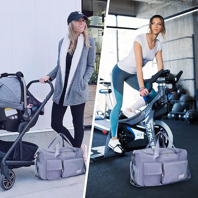 FIORETTO Women's Gym Duffle Bag with Shoes Compartment, 37L Capacity, Ideal for Travel, Gym