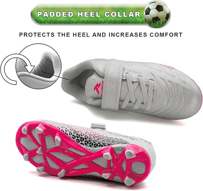 RUNIC Kids Soccer Cleats for Boys and Girls - Small and Big Kid Athletic Outdoor Football Shoes