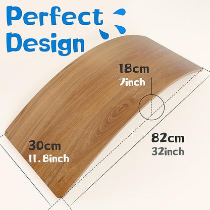 Gentle Monster Wooden Wobble Balance Board, 35 Inch Rocker Board Natural Wood, Kids Toddler Open