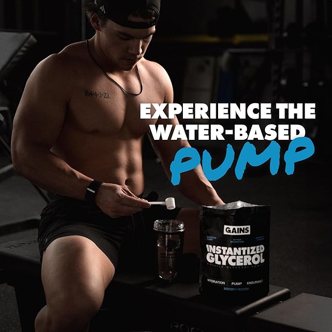 Gains in Bulk Instantized Glycerol Powder, Pre Workout Formula for Muscle Recovery, Pump and