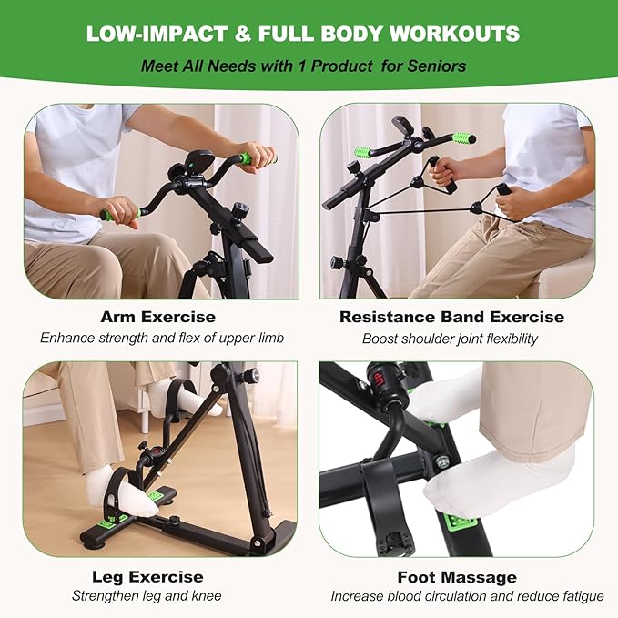 Pedal Exerciser Bike for Seniors, Hand Arm Leg and Knee Physical Therapy Peddler Exercise