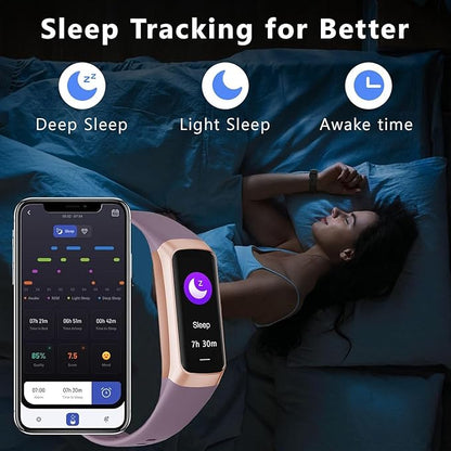 Fitness Tracker with 24/7 Heart Rate Blood Oxygen Sleep Monitor,Activity Tracker with 1.1" AMOLED