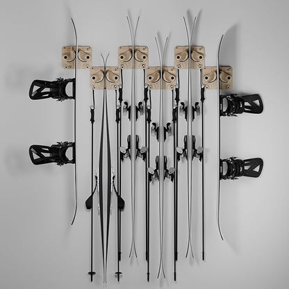 Ultimate Ski & Snowboard Wall Rack | Secure, Non-Slip Storage | Fits Any Ski/Board | Garage