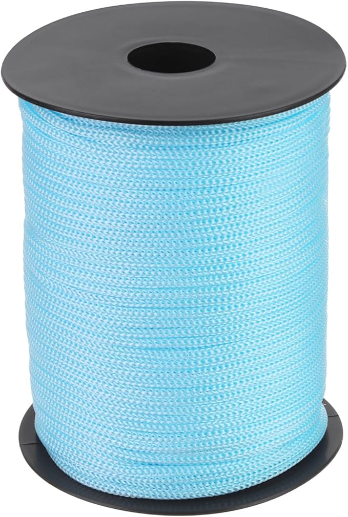 MECCANIXITY 1/8 Inch Polypropylene Rope Braided Ropes, 328ft Nylon Rope Hollow Utility Cord for