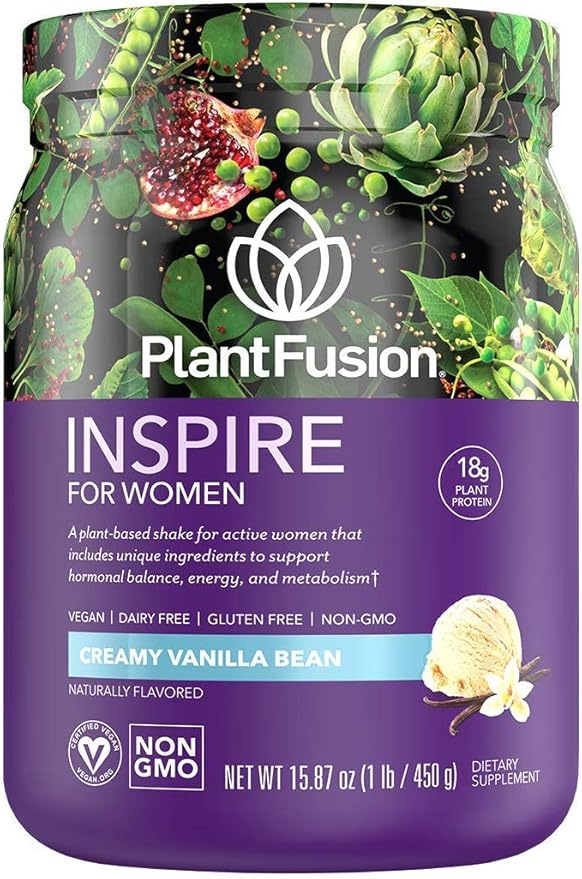 PlantFusion Inspire Plant Protein Powder for Women - Low Carb Protein Powder for Lean Muscle