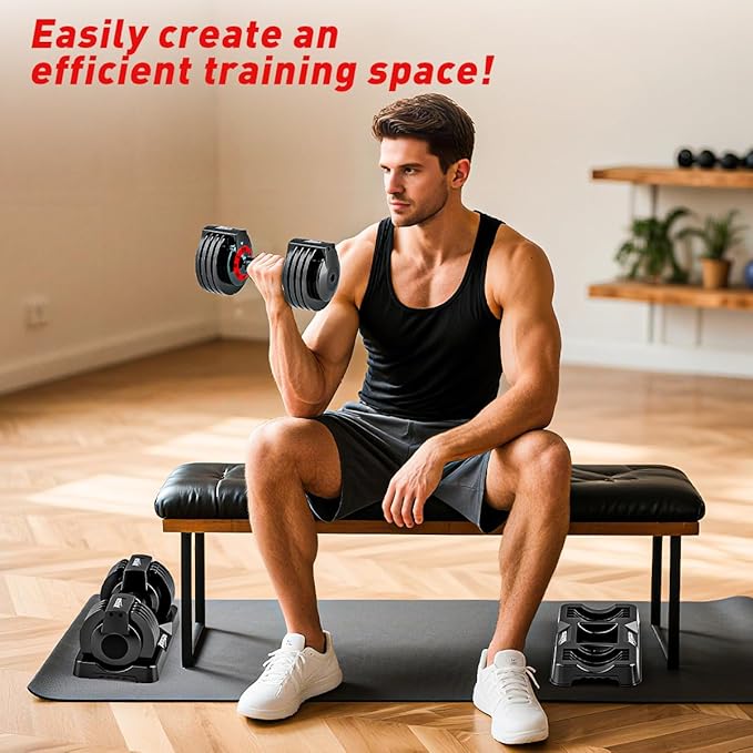 25/55lbs Adjustable Dumbbells Set, Dumbbells with Anti-Slip Metal Handle for Exercise & Fitness