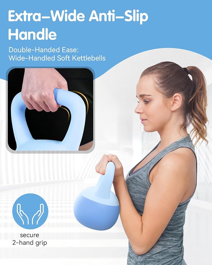 Soft Kettlebell - Cushioned Impact-Resistant Base and Anti-Slip, Kettle bell Anti-Slip Grip Weight