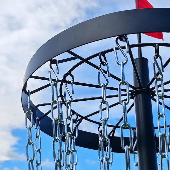 Disc Golf Basket with Discs | Portable Disc Golf Target with Heavy Duty 24-Chains Disc Golf Course