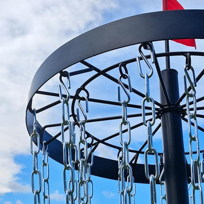 Disc Golf Basket with Discs | Portable Disc Golf Target with Heavy Duty 24-Chains Disc Golf Course