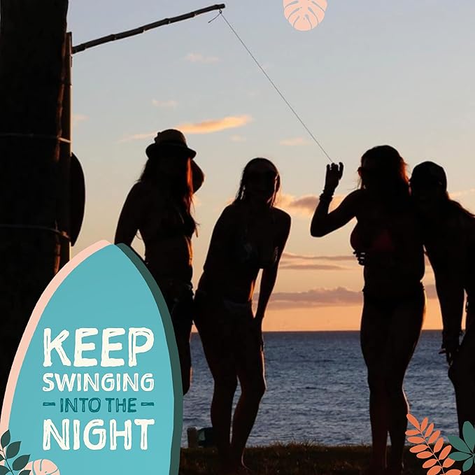 Tiki Toss Ring Toss Game for Adults & Kids - Hook and Ring Games with String and Hooks for