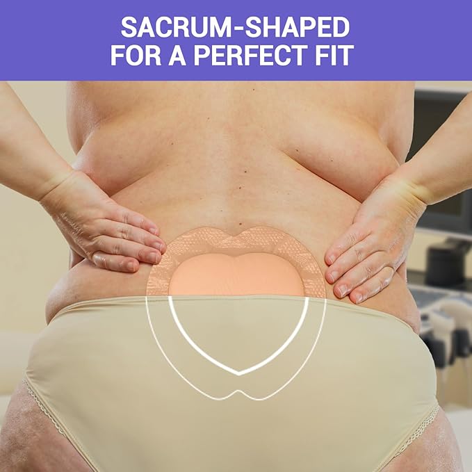 Silicone Sacrum Foam Dressing 7" x 7" with Border, High Absorbency Wound Bandage, Gentle Adhesion