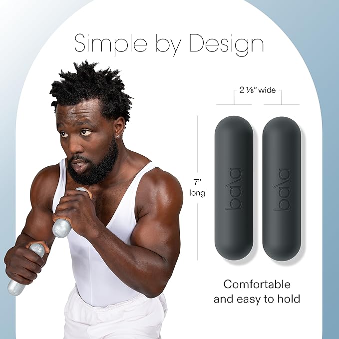 Bala Bars Dumbbell Set for Women & Men - Set of 2 Bars Designed for Walking, Strength Training