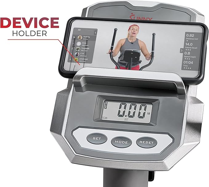 Sunny Health & Fitness Smart 2-in-1 Upright Elliptical Full-Body Exerciser, Home Cross-Training