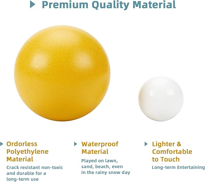 Pointyard 84mm Bocce Ball Set, Outdoor Games for Adults and Family, Backyard Ball Set with 8 PE