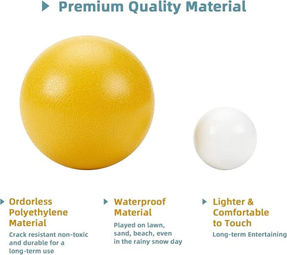 Pointyard 84mm Bocce Ball Set, Outdoor Games for Adults and Family, Backyard Ball Set with 8 PE