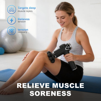 LEERCON Massage Gun Deep Tissue Back Massager for Pain Relief with 9 Heads