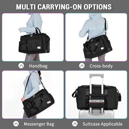 FIORETTO Women's Gym Duffle Bag with Shoes Compartment, 37L Capacity, Ideal for Travel, Gym