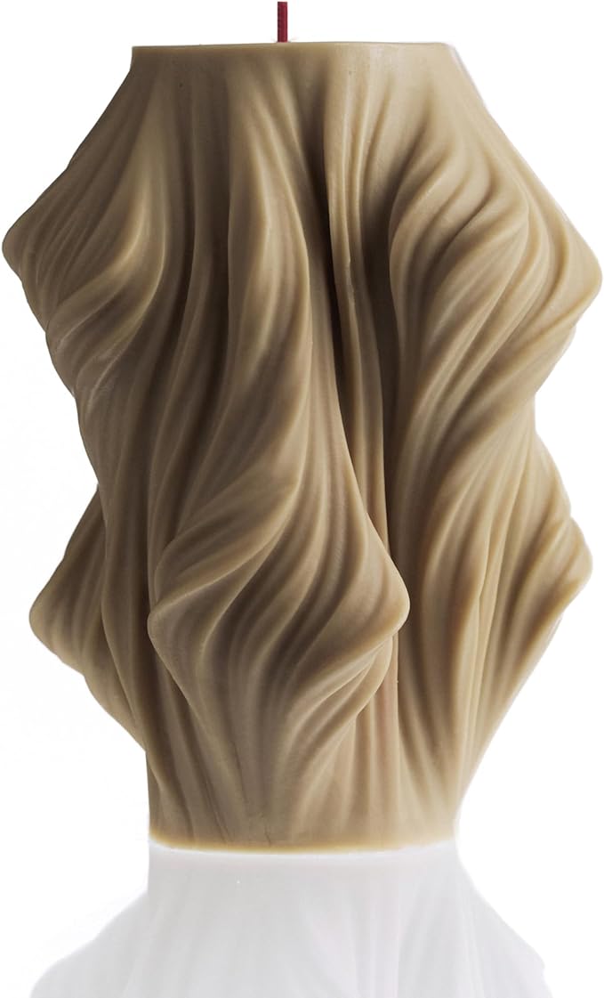 LAWA Cascading Wave Candle - Large Beautiful Handmade Pillar Scented Soy Wax Elegant Bubble