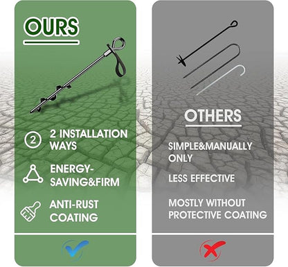 Trampoline Anchors Set of 16 - Heavy Duty Trampoline Stakes - Ground Anchors Resistant High Wind