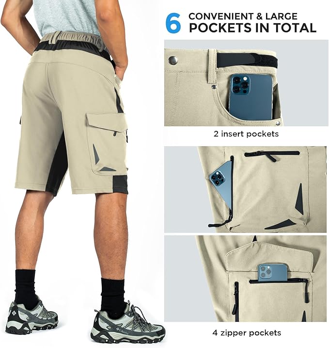 XKTTAC Men's Outdoor Quick Dry Lightweight Stretchy Shorts for Hiking, Tactical, Camping, Travel