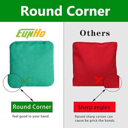 EunHo Cornhole Bags Set of 8 Regulation Size & Weight Corn Hole Bean Bags Official Professional All