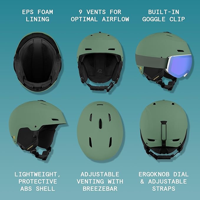 Retrospec Zephyr Ski Helmet - Snowboard Helmet for Adults & Youth - Adjustable Fit with Breathable