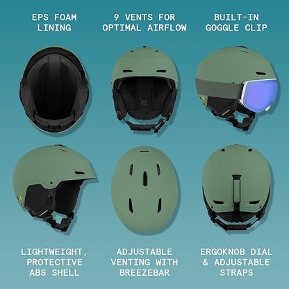 Retrospec Zephyr Ski Helmet - Snowboard Helmet for Adults & Youth - Adjustable Fit with Breathable