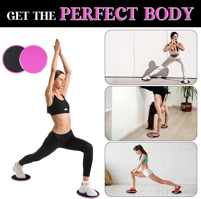ZILLEEN Exercise Sliders for Working Out Fitness Discs for Pilates Women Men, 2 Pack