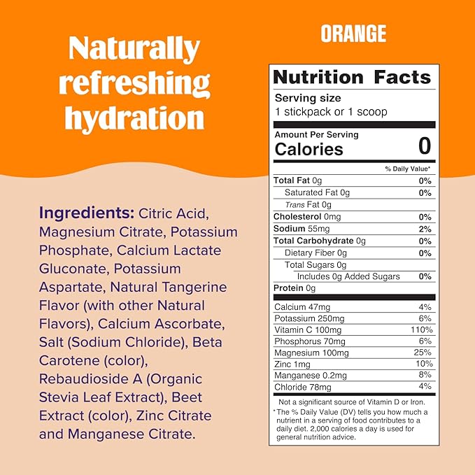 Ultima Replenisher Daily Electrolyte Powder Drink Mix ??Sugar Free ??Orange, 90 Servings