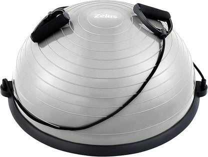 ZELUS Balance Ball Trainer with Resistance Bands and Foot Pump, Inflatable Yoga Ball for Home Gym