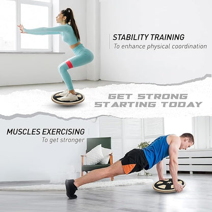 Yes4All Versatile Wooden Wobble Balance Board, Balance Trainer for Mobility Training, Standing