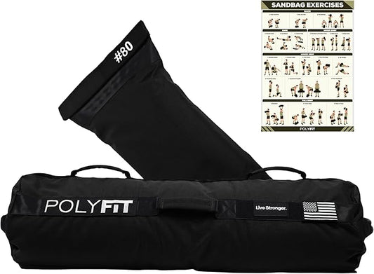 Polyfit Sandbag Pro - Workout Sandbag with Triple Closure Filler Bag and Reinforced Nylon Webbing