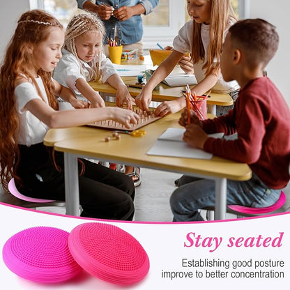 Libima 4 Pcs Wiggle Seat Inflated Wobble Cushion for Sensory Kid 13 Inches Balance Disc Flexible