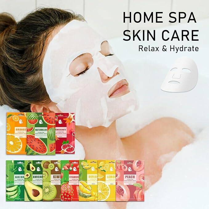 Face Masks Skincare,Hydrating Sheet Masks,Collagen Night Wrapping Mask,Facial Mask for