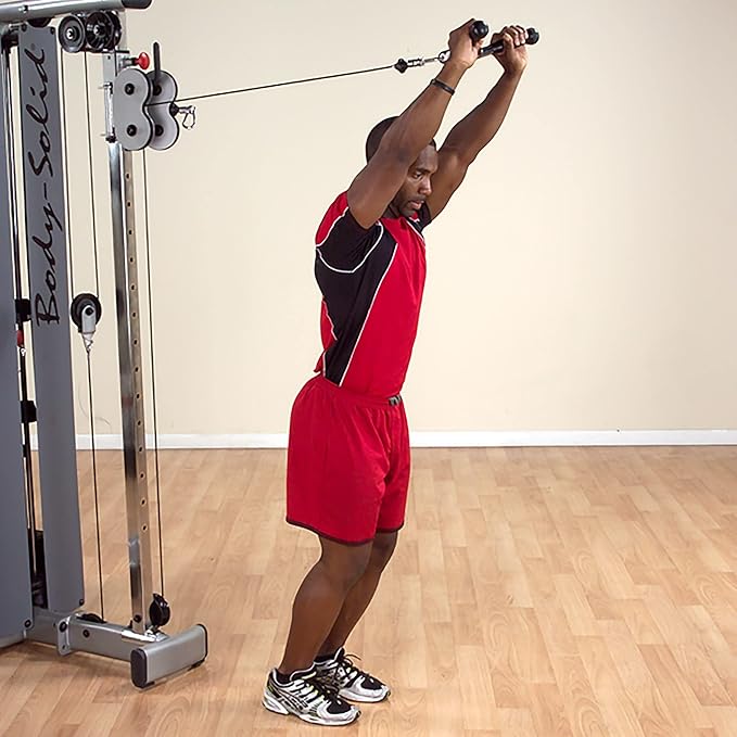 Body-Solid Tools Pro-Grip V-Bar for Home Gym, Ideal for Biceps and Triceps Exercises, Cable Machine