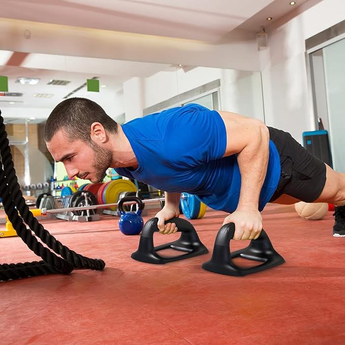 SELEWARE Push Up Bars Pushup Stands Handstand Bars, Soft Rubber Handle Provide Comfy Grip, Fit for