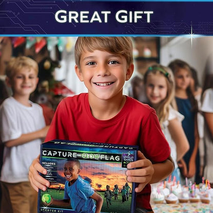 Glow in The Dark Capture The Flag - Starter Set | Ages 8+ | Outdoor Games for Kids 8-12+ | Glow in