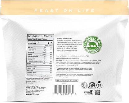 Muscle Feast Hydrolyzed Whey Protein Powder, Grass Fed and All Natural Hormone-Free, Hydro Whey