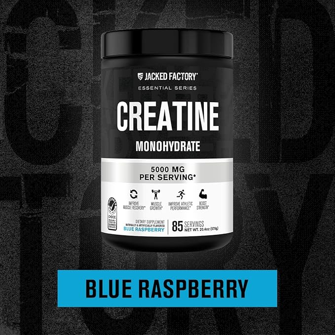 Jacked Factory Creatine Monohydrate Powder 425g - 5g Daily Creatine Supplement for Men and Women
