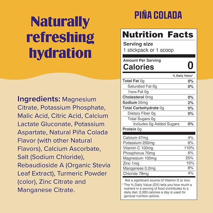 Ultima Replenisher Mocktini Electrolyte Powder Drink Mix – Sugar Free – Piña Colada, 90 Servings