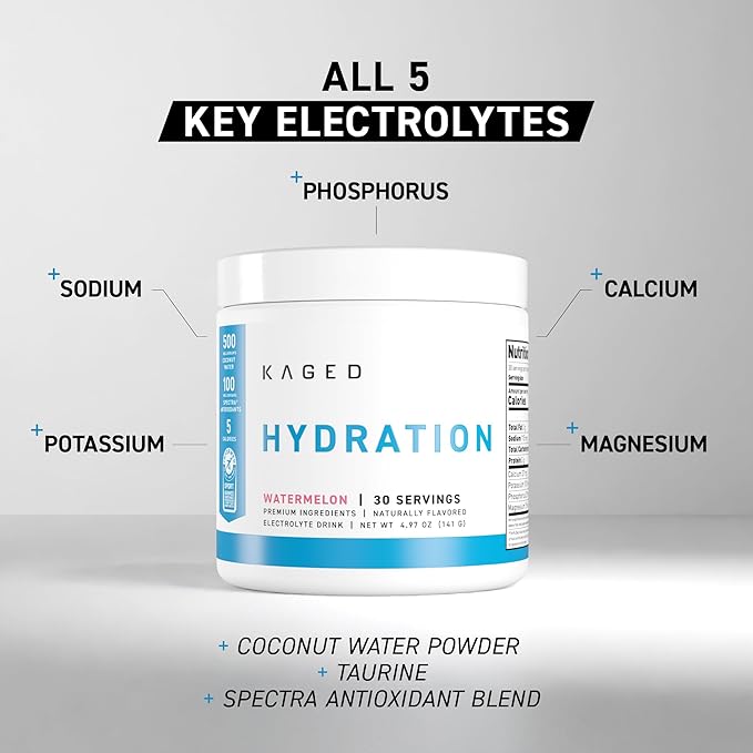 Kaged Electrolyte Hydration Powder | Hydracharge Pina Colada | Sports Drink for Men and Women |