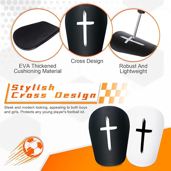 2 Pairs Mini Soccer Shin Guards for Kids Youth & Adults - Ultra Lightweight Small Shin Pads