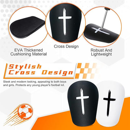 2 Pairs Mini Soccer Shin Guards for Kids Youth & Adults - Ultra Lightweight Small Shin Pads
