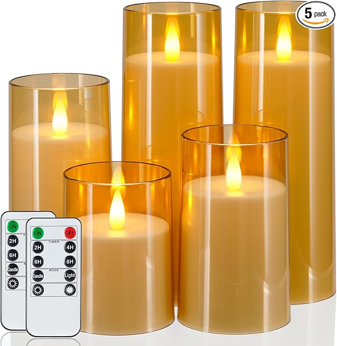 Homemory Realistic Flickering Flameless Candles, Battery Operated Candles with Remote Control and